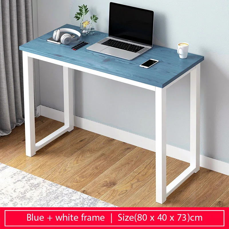 80cm-blue Скандинавский деревянный столик мобильный компьютерный офисный стол Гостиная вход длинный стол Стильная Офисная Мебель - Цвет: 80cm-blue