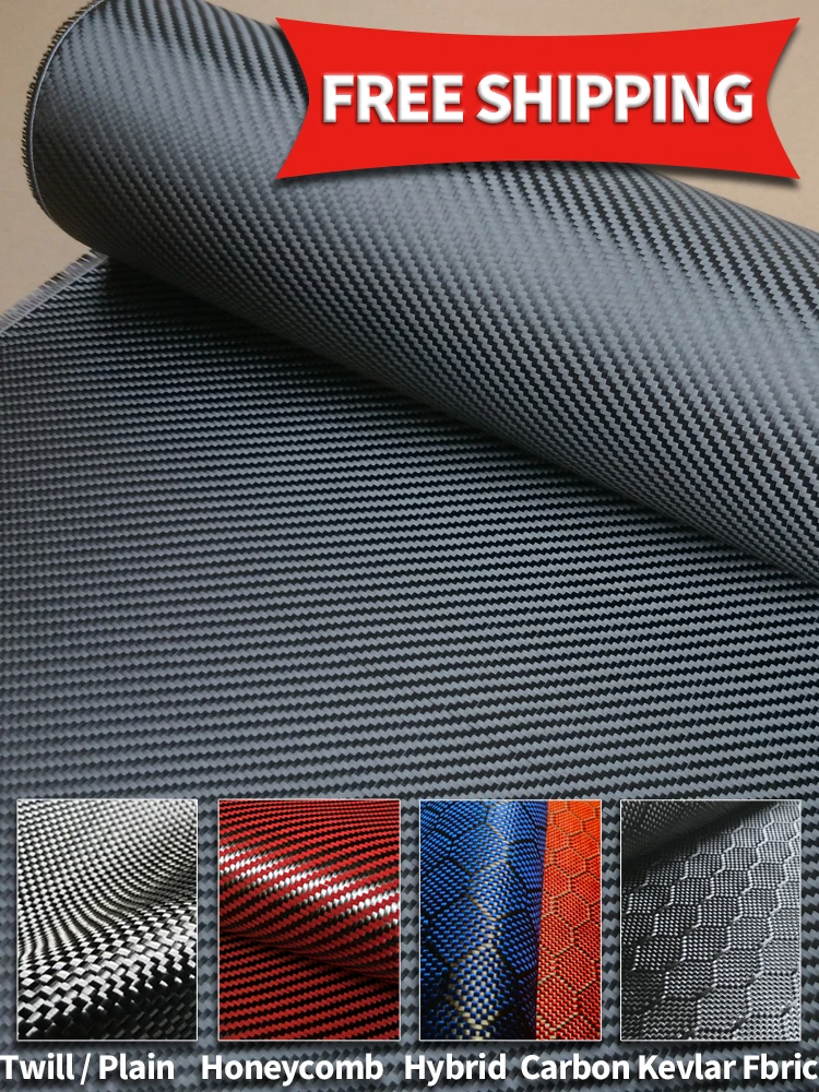 Carbon Fiber 200gsm Blue Kevlar Cloth Fabric W weave 40/" 3k 5.9oz