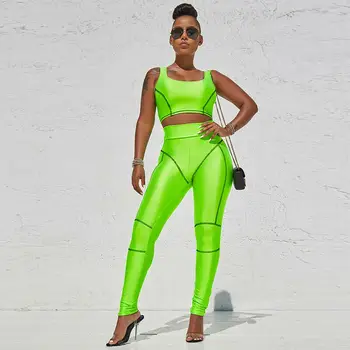 

Women Sport Gym Clothing Sets New Solid Color 2Pcs Short Bra Sports Legging Pants Costume Suits Female Ladies Outfit Wear Set
