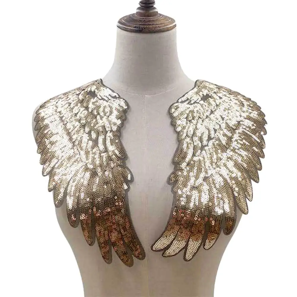 

1 Pair Sequins Wing Applique Embroidered Sewing on Patches Clothes Decoration