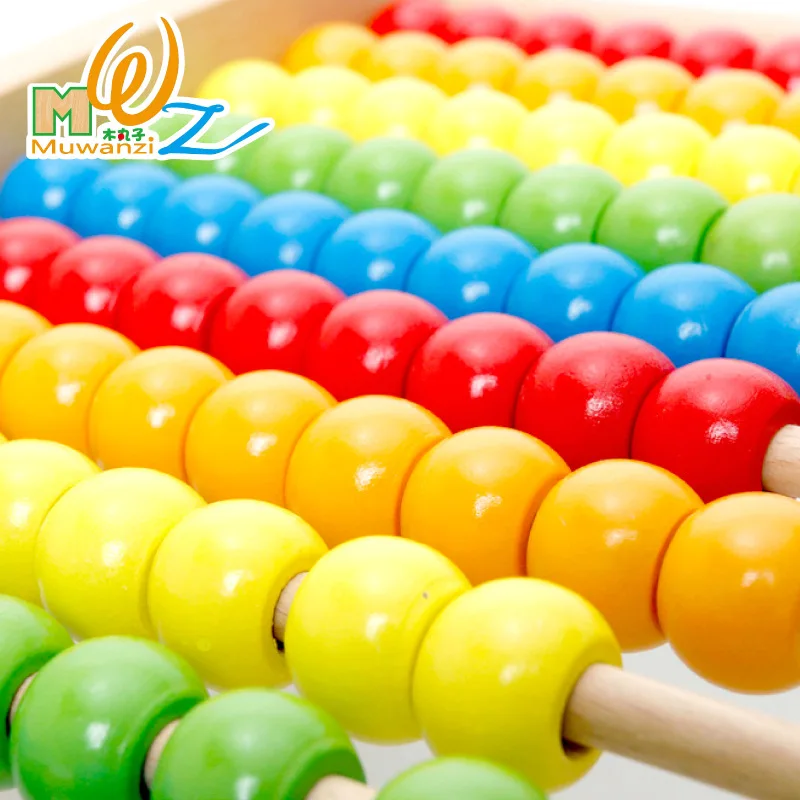 

MWZ Building Blocks Rainbow Learning Calculation Frame Building Blocks Children Abacus Beads Beaded Bracelet Bead-stringing Toy