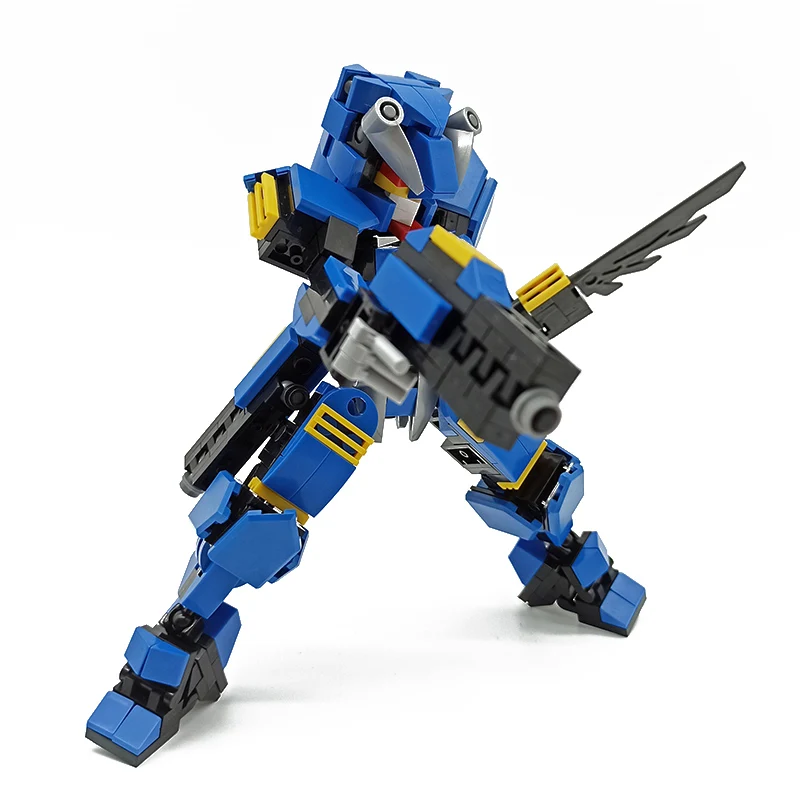 333Pcs Designer Mecha Warrior Building Blocks Toys For Children Armor Robots  Anime Figure Model 17cm Action Figure Block Dolls