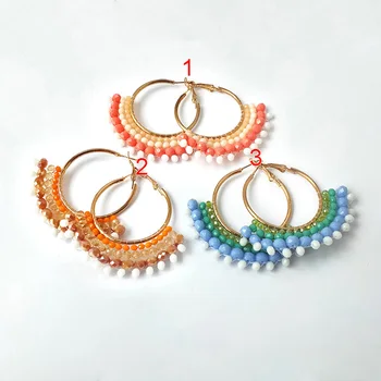 

5pair Circular Women Drop Earrings,twine crystal beads Dangle Earring Jewelry for women ER980