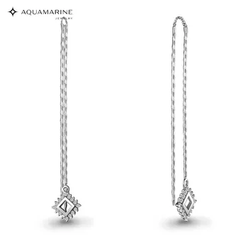 

AQUAMARINE earrings with cubic zirconia, silver 925