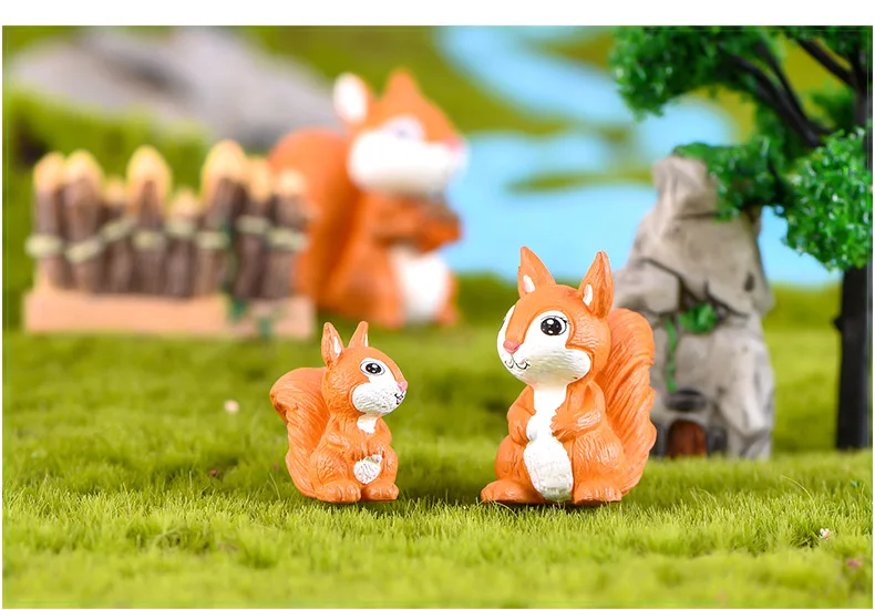 3 шт. мох микро Пейзаж украшения Милая Мышь Белка животное бонсай мясица