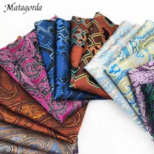 

Matagorda 25*25CM Hanky 100% Silk Men Pocket Square Handkerchief Men Accessories Paisley Cravat Paisley Cashew Tie Banquet Party