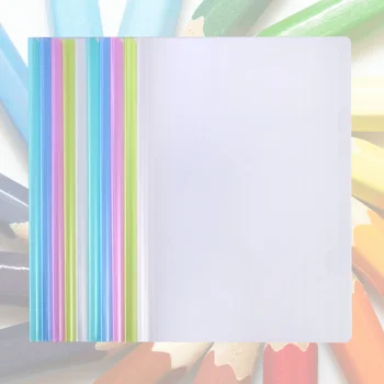 

10pcs Transparent File Folder Sliding Bar Report Covers for A4 Report Display Cover Organizer Binder