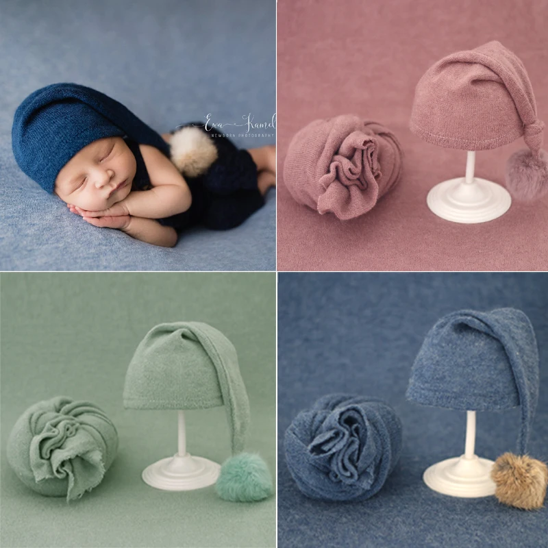 Baby Hat Blanket Backdrop 2pcs Newborn Photography Props