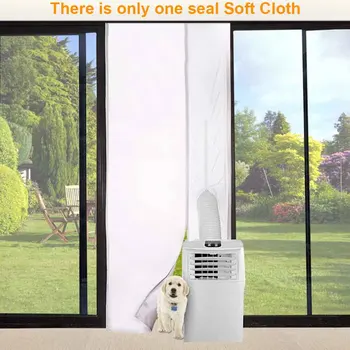 

Baffle Durable Window Sliding Door Oxford Fabric Plate Sealing Soft Cloth Air Conditioner Screen Portable Zipper Mobile Frame