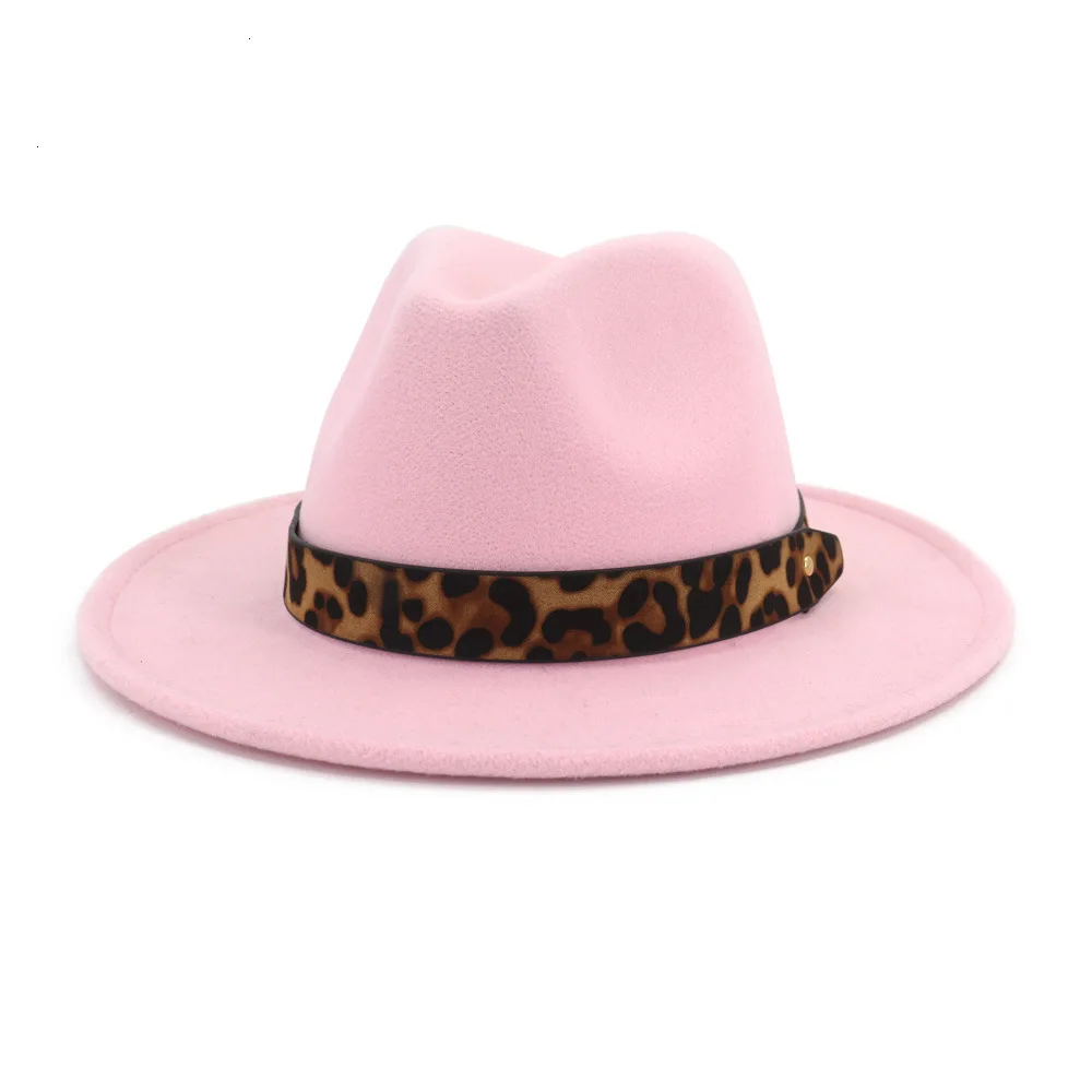 Леопардовая пряжка на ремне, украшенная ковбойская шляпа в западном стиле для мужчин и женщин, шерстяная фетровая шляпа в стиле джаз, шляпы Панамы, сомбреро, 12 цветов