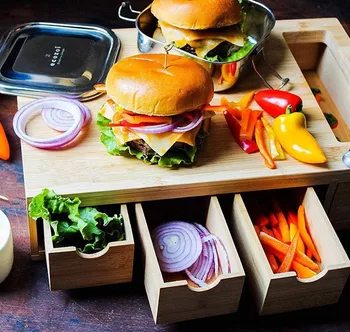 

Bamboo Wood Cutting Board with Collection layers, Convinient Use, Smart Design