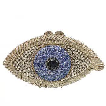 

FIRMRANCH 2020 Women's New Diamond Dress Bag Devil's Eye Rhinestone Clutch Evening Bag