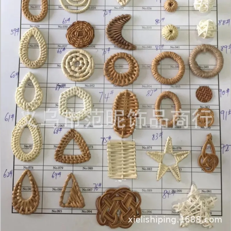 Ротанговые серьги из ротанга треугольные серьги соломы Квадратные аксессуары ротанга сережки в форме эллипса класса аксессуары