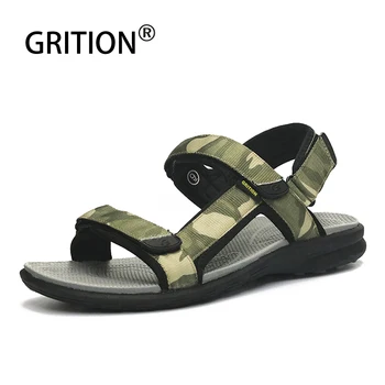 

GRITION 2020 Men Sandals Outdoor Summer Beach Walking Casual Flat Shoes Comfortable Open Toe Adjustable Lightweight Athletic