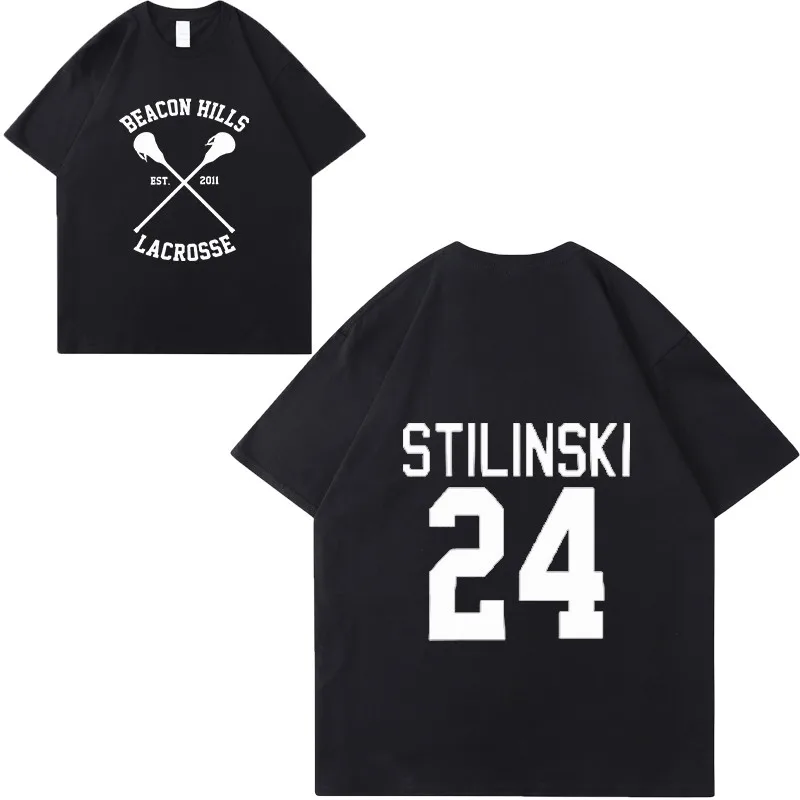 

2020 Brand New Summer Beacon Hills Stilinski 24 Hip Hop Casual T Shirt Men Women Stilinski t-shirt Unisex Wolf Cotton Tee Tshirt