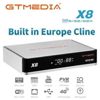 

2020 NEW Gtmedia X8 DVB-S/S2/S2X Update from V8 NOVA V9 Super V8X built in 3 year Europe Cline best smart satellite TV box