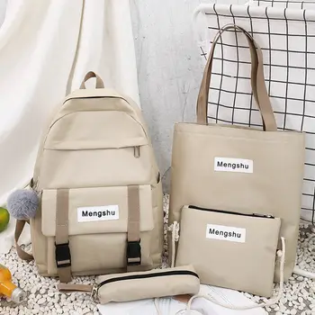 

Letter Women School Backpacks Canvas School Bags for Teenagers Girls Student Book Bag Boys Satchel Bolsas Mochilas Sac A Main