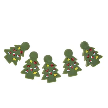 

5 Pcs Christmas Tree Shape Baby Teether Toy Silicone Chew Toy Teeth Grinding Rod