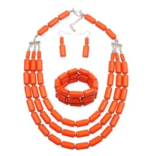 Boho модные весенние комплекты ювелирных изделий для женщин Оранжевый Синий Зеленый Африканский бисер комплект ювелирных изделий нигерийский Свадебный комплект ожерелье