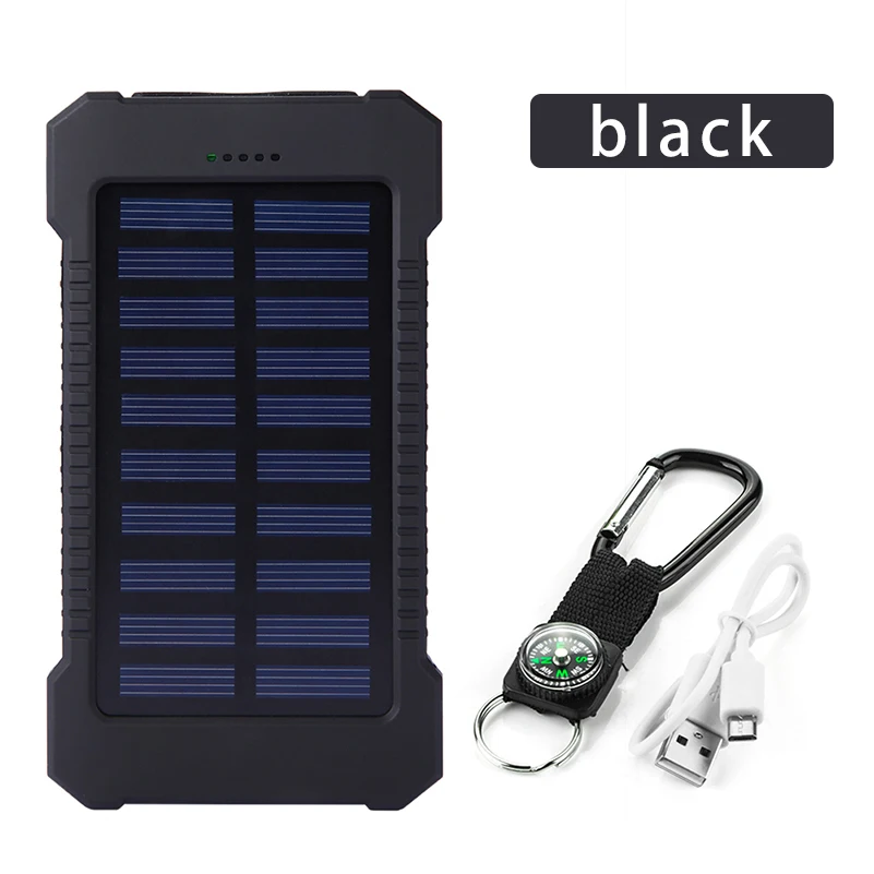 Tasa de descuento Banco de energía Solar de 30000mAh, Banco de energía Solar impermeable, batería USB, cargador externo LED para teléfono iPhone y Samsung KJnKmoVy7