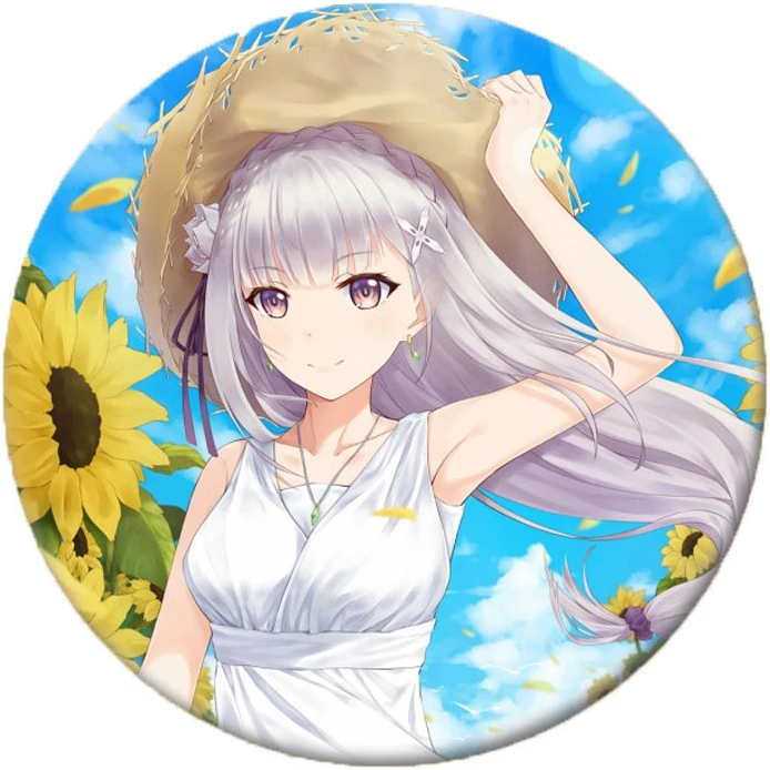 Аниме Re: жизнь в другом мире от zero Emilia Брошь Косплей Natsuki Subaru значок рюкзаки Кнопка Одежда для женщин CL - Окраска металла: 8