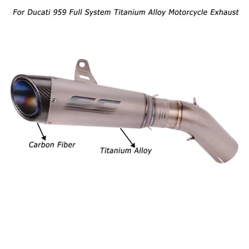 

Slip On 959 Panigale titanium alloy Motorcycle Exhaust Dual Tip Pipe Middle Mid Link Tube For Ducati 959 Panigale