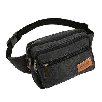 

Men Pocket Casual Gift Colorful Large Capacity Pouch Waist Bag Canvas Adjustable Belt Money Travel Zipper Anti Dirt Messenger