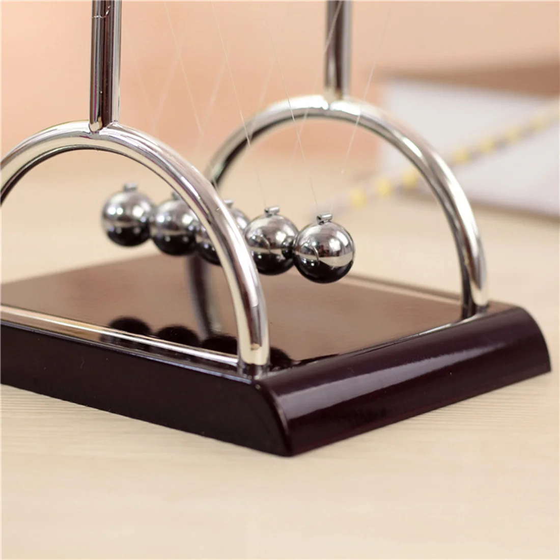 low cost  2019 New T Shaped Newton Cradle Balance Ball Science Puzzle Fun Desk Toy Stress Reliever Kinetic Mo