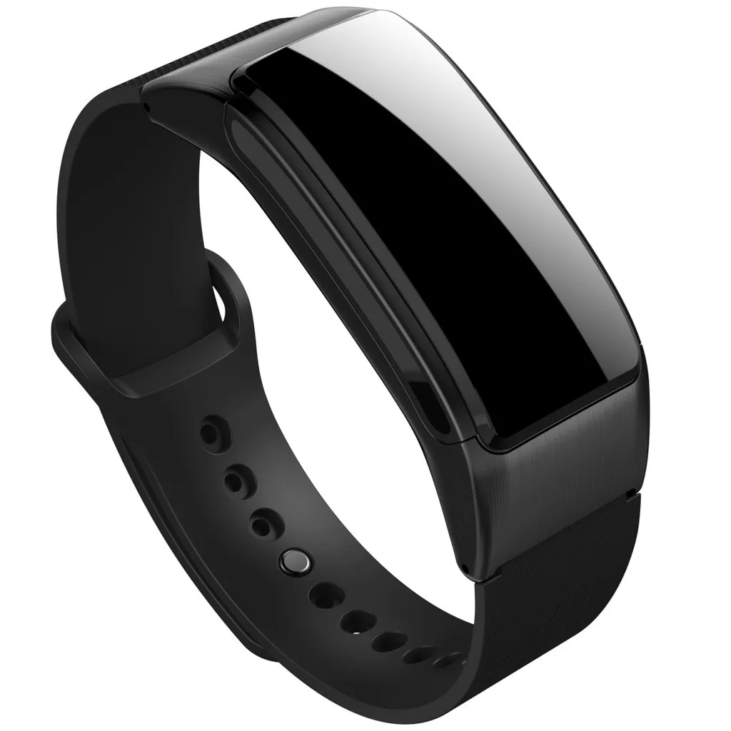 2 в 1, умный браслет, bluetooth-гарнитура для звонков, измерение сердечного ритма, артериального давления, умные часы, Bluetooth спортивные часы 1126#2 - Цвет: Черный