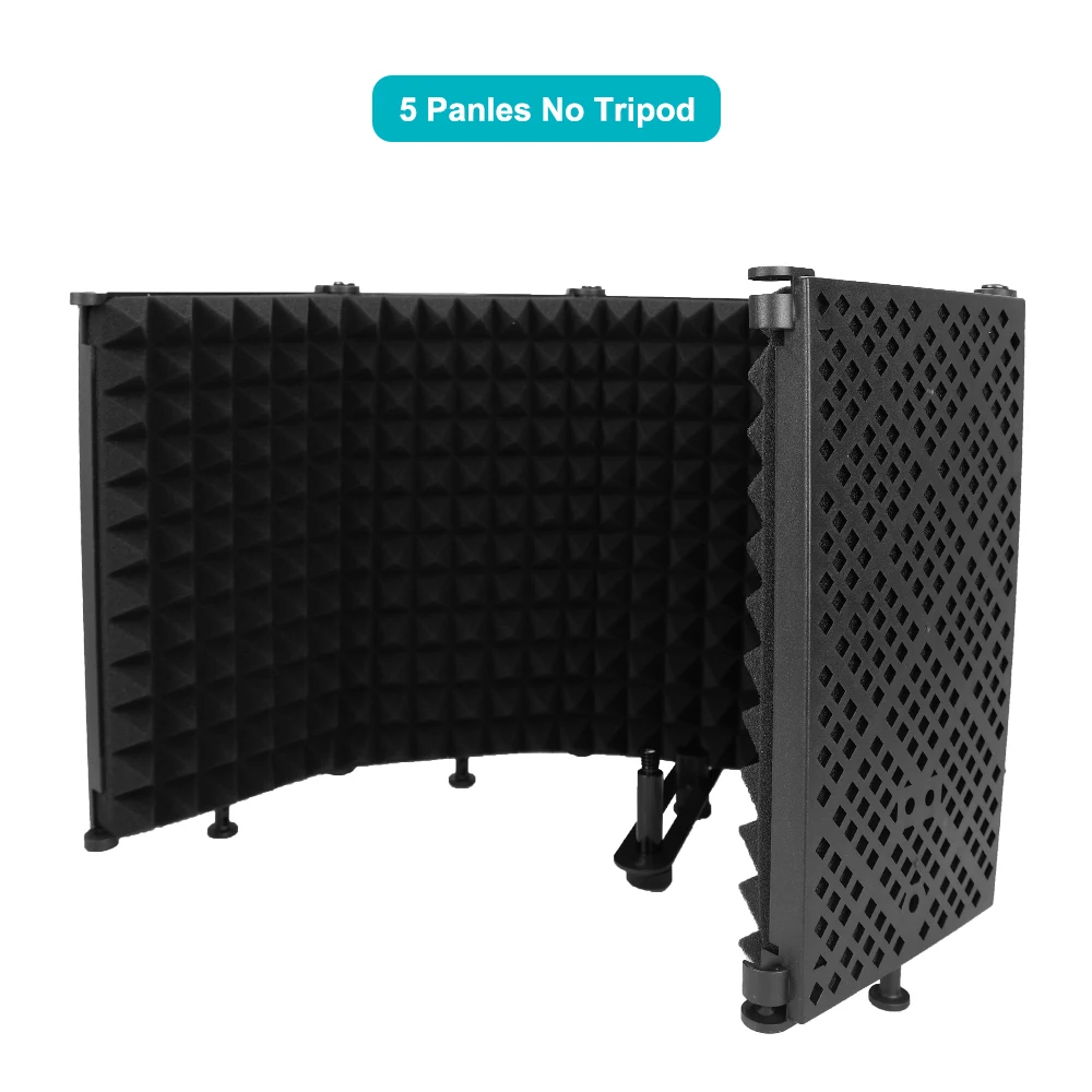 Microphone Isolation Shield with Tripod High Density Foam Wind Screen Foldable Isolation Cover for Microphone Recording bluetooth microphone Microphones