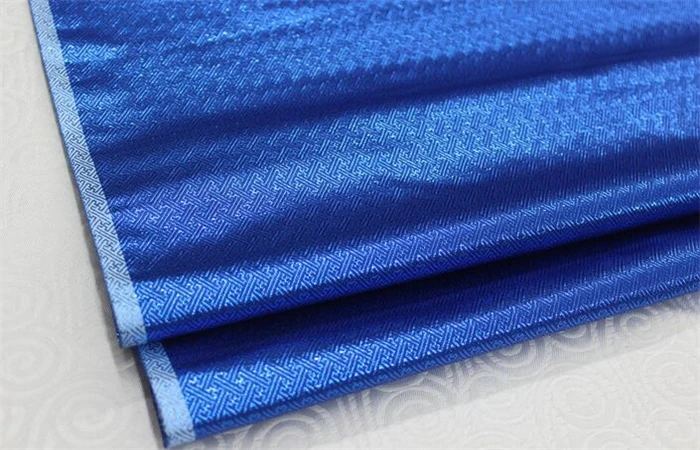 Блестящая металлическая ткань из парчи для сценического костюма декоративная Праздничная ткань с люрексом - Цвет: Dark Blue