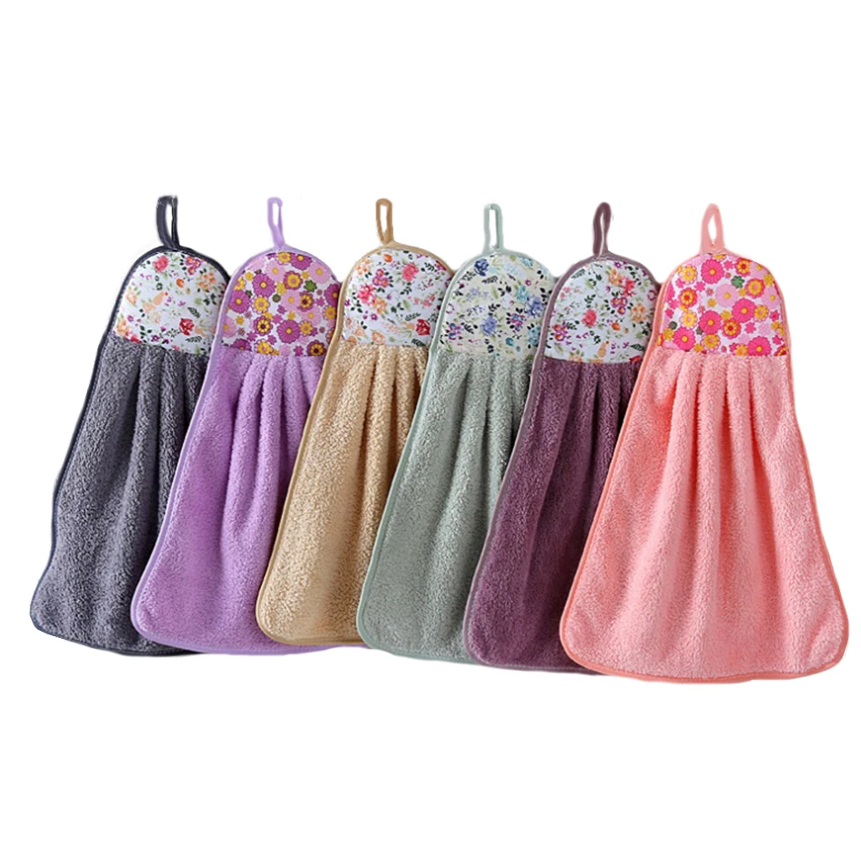 

Reusable Cleaning Cloths for Kitchen Hand Towel Hanging Hand Dry Towel Fast Dry Soft Dish Wipe Cloth for Kitchen Bathroom Use