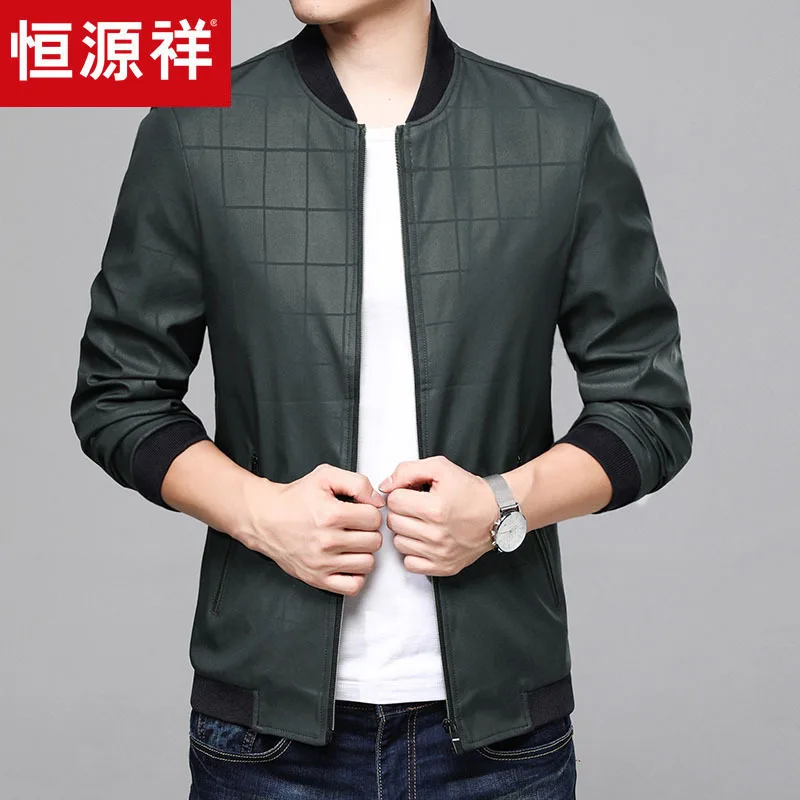 

HYX Genuine Product New Style Baseball Collar Jacket Men Autumn Clothing Tops Plaid Coat Casual Coat Jacket