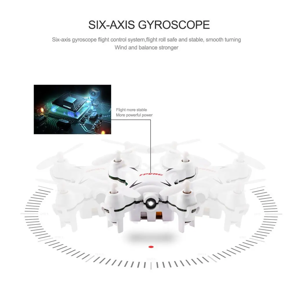 Q7 четырехосный 4 канала 6 Axis Gyro Rc нано Мультикоптер Мини карманный беспилотный Радиоуправляемый летательный аппарат-белый/черный с 3d чехол-книжка