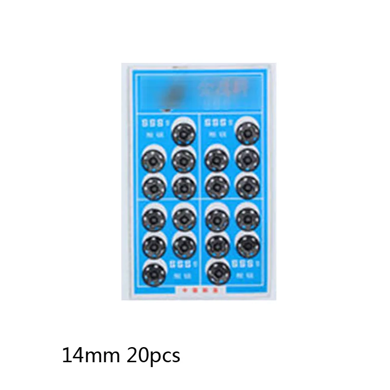 black 14mm 20pcs 1 доска покрытие Круглый Металл Нержавеющая сталь оснастки Швейные аксессуары DIY Швейные тканевые пуговицы кнопки - Цвет: black 14mm 20pcs