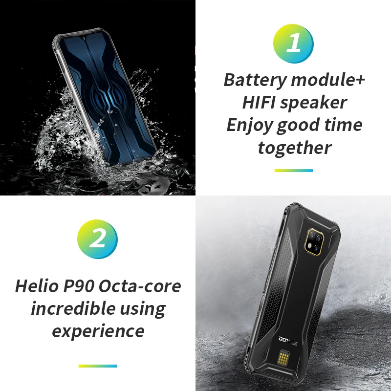 Doogee S95 Pro IP68/IP69K прочный мобильный телефон 6," 8 Гб 128 ГБ 48мп Тройная камера Беспроводная зарядка для лица разблокировка NFC Смартфон