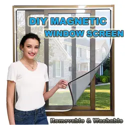 Регулируемый магнитный оконный экран, DIY Сетка на окно для дома на колесах семьи любого размера окна-легко установить и демонтировать
