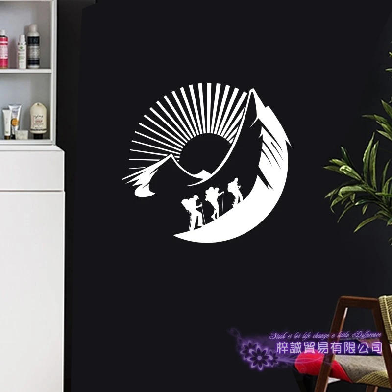 DCTAL Mountain Climbing Sticker Climbers Decal Extreme Sports Posters Vinyl Wall Decals Parede Decor Mural Climbing Sticker