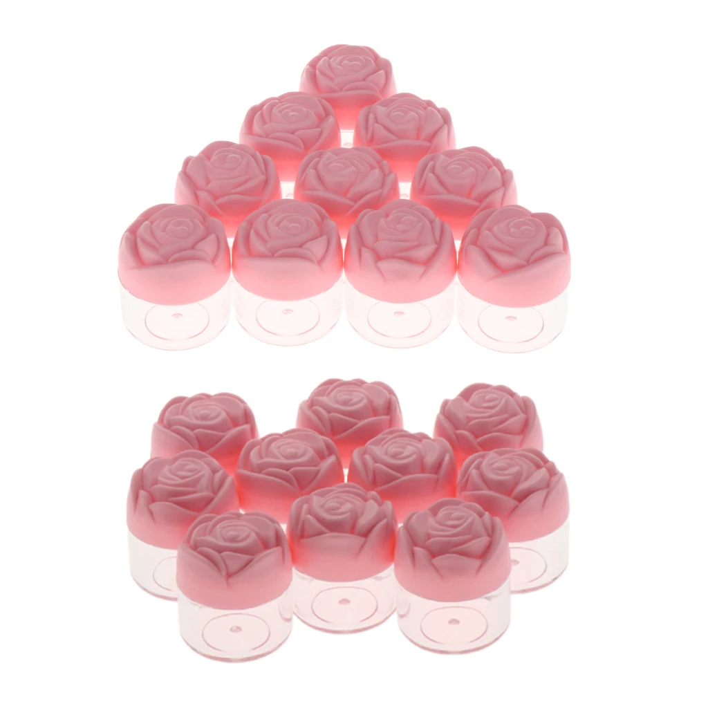 20Pcs 20g Rose-shape Empty Cream Moisturizer Glitters Containers Case Jar Pot