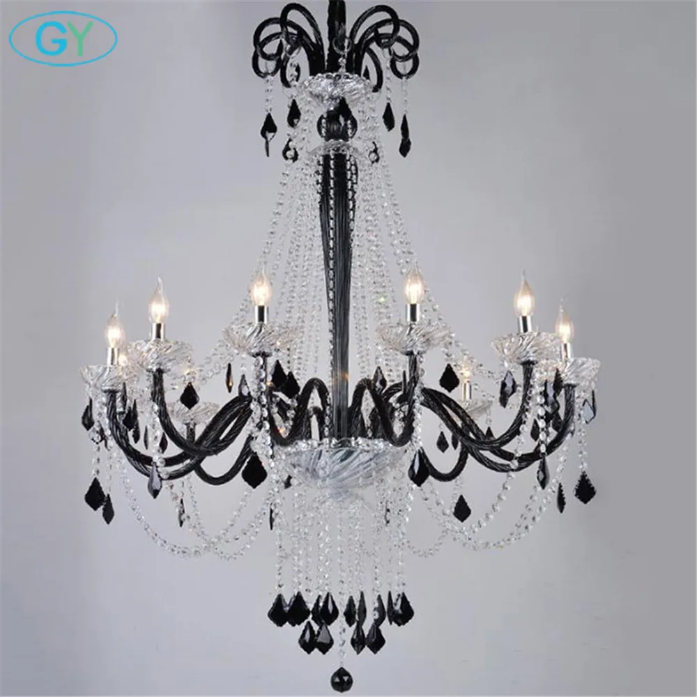 Черная люстра лампа в скандинавском стиле черные хрустальные люстры роскошное