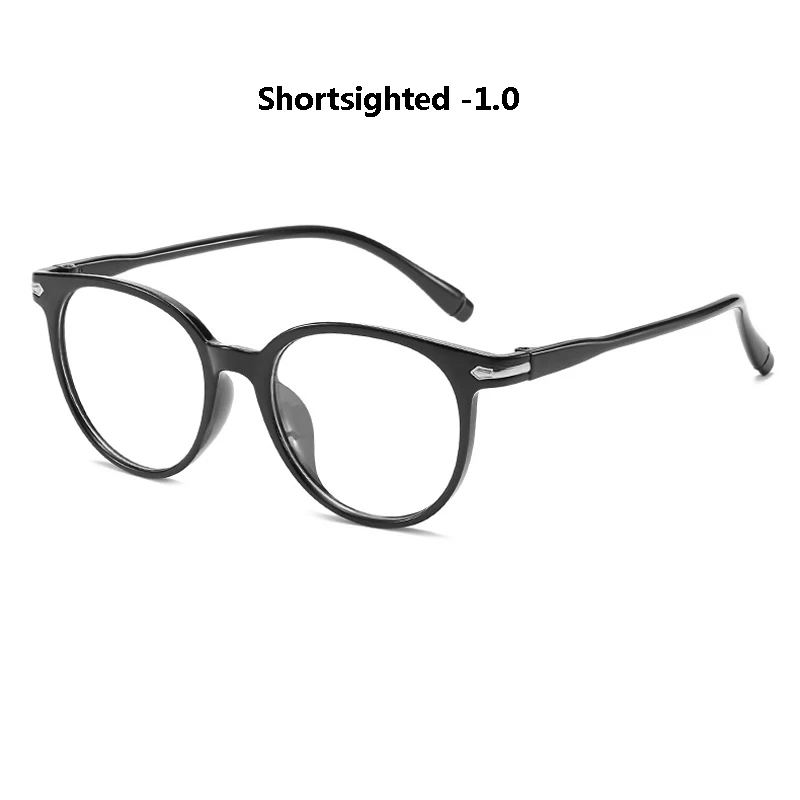 Zilead круглые прозрачные очки для близоруких с диоптриями-0.5to-6,0 - Цвет оправы: black myopia 1.0