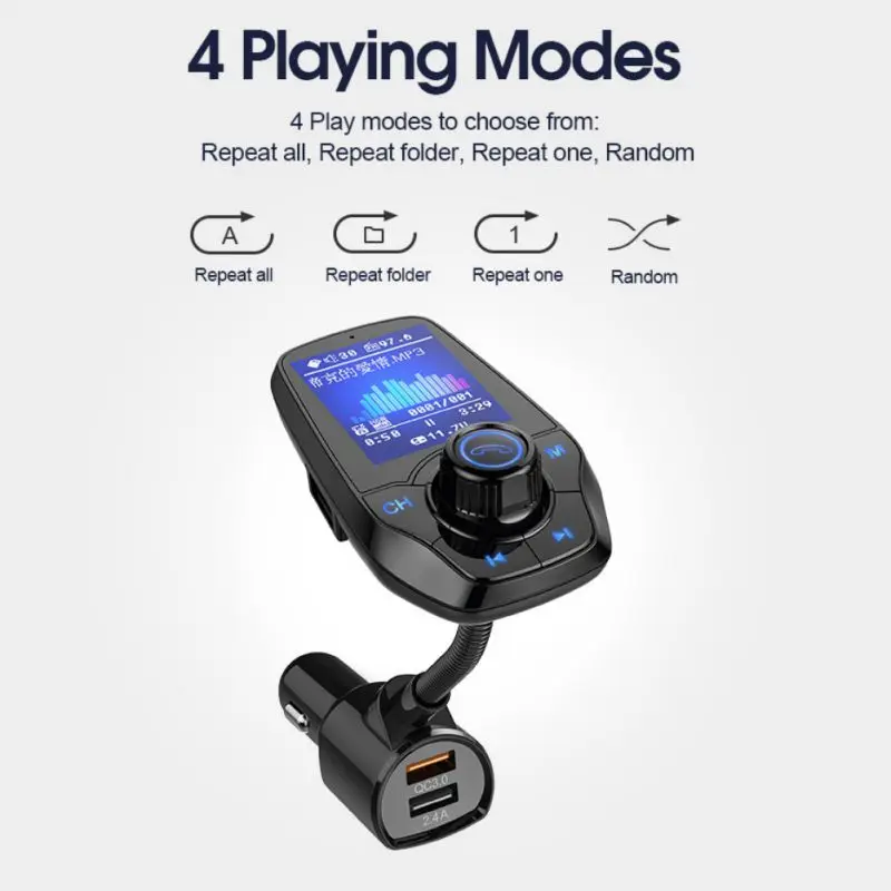 T26D автомобильный беспроводной Bluetooth fm-передатчик Автомобильный MP3-плеер USB lcd модулятор поддержка QC3.0 зарядка голосовая навигация