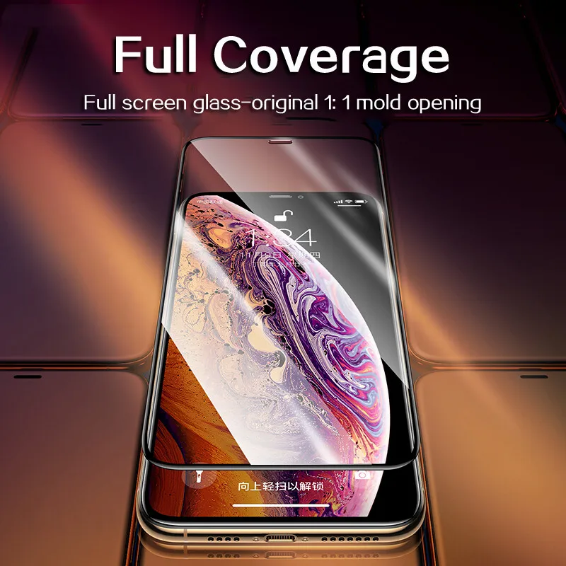 500D полное покрытие закаленное стекло для iphone 6 6s 8 7 Plus Защита экрана для iphone 11 Pro XS MAX XR X 5 5S SE защитное стекло