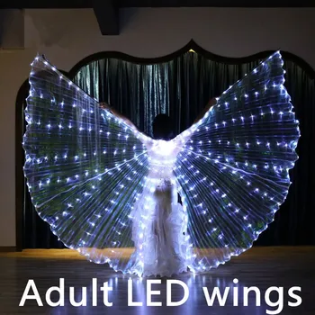 

Accesorios de danza del vientre para adultos alas Led con bastones ajustables accesorios de rendimiento de escenario brillantes