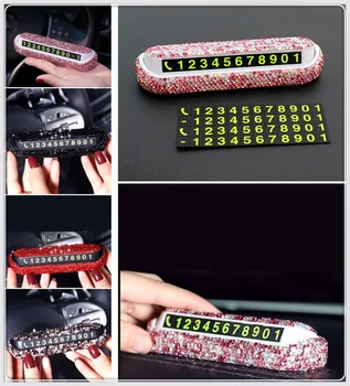 

1pcs Car temporary parking card Diamond Phone number plate DIY for BMW E34 E30 F30 F10 X5 E53 E46 E39 E90 E36 E60