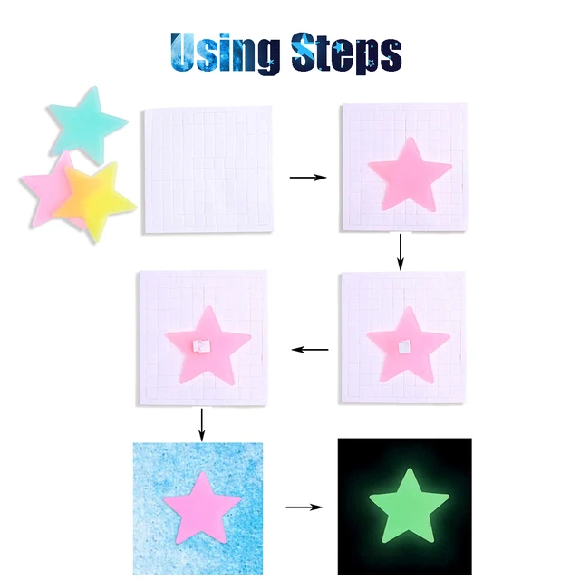 100pcs/bag 3cm Glow In The Dark Toys Luminous Star Stickers Bedroom Sofa  Fluorescent Painting Toy Pvc Stickers For Kids Room - Glow In The Dark Toys  - AliExpress