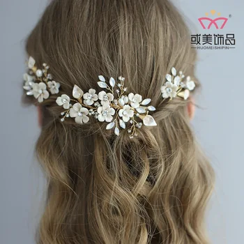 

Ci 76 NPASON Bride Ornaments Hair Insert Earrings Hairpin Suit Manual Ceramics Headwear