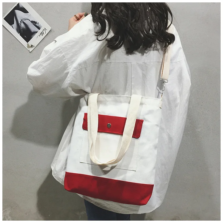 New Style Canvas Bag Women's Shoulder Joint Shoulder Cross-body Versitile Fashion Women’s Canvas Handbag Shopping Bag