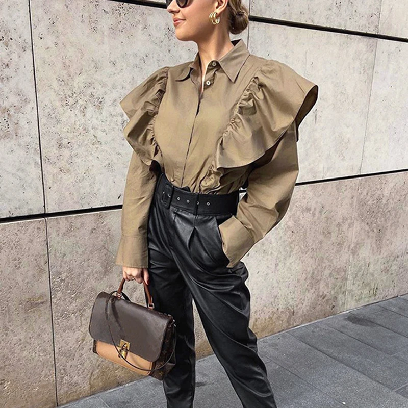 Блузки рубашки воротник элегантный топ свободный Blusa офисная повседневная