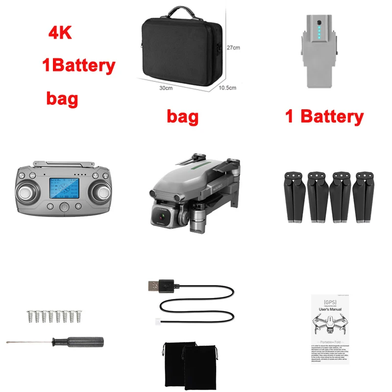 5G GPS 4K 1B BAG L109 Дрон 4K с HD камерой gps 5G wifi Квадрокоптер Дрон Профессиональный Квадрокоптер Дрон мини карманные дроны вертолет дроны - Цвет: 5G GPS 4K 1B BAG